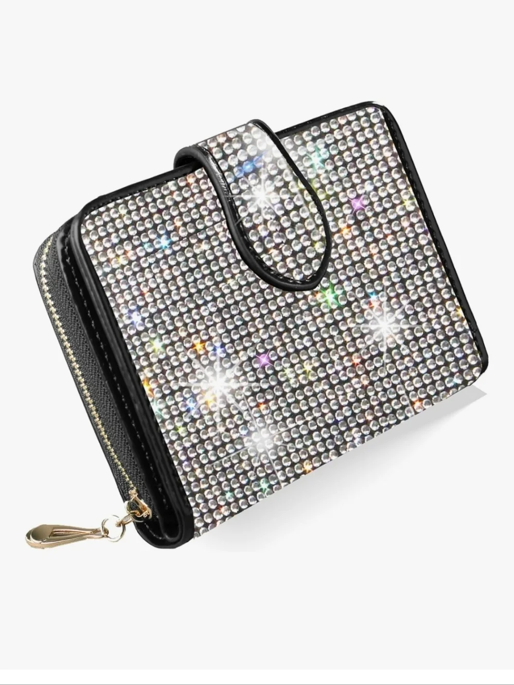 Sparkle Rhinestone Small Wallet Clutch - Silver